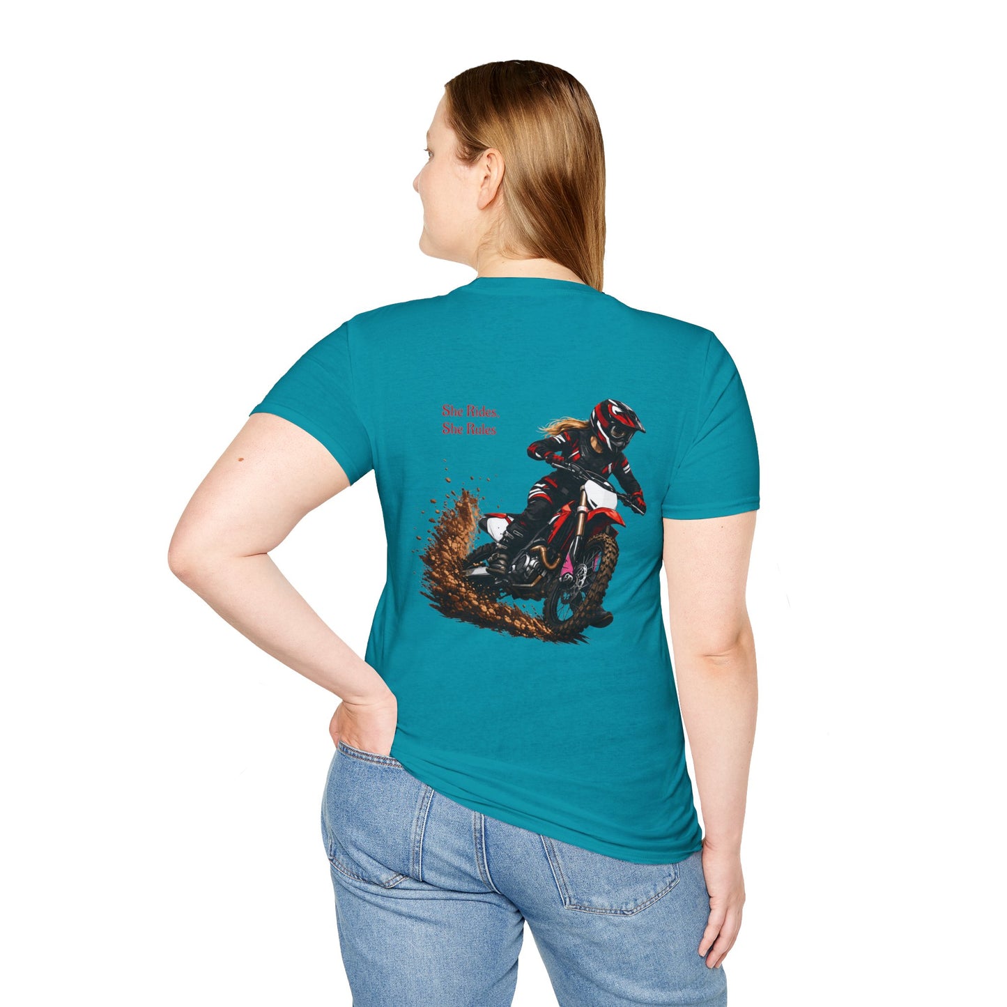 She Rides, She Rules Dirt Bike T-Shirt