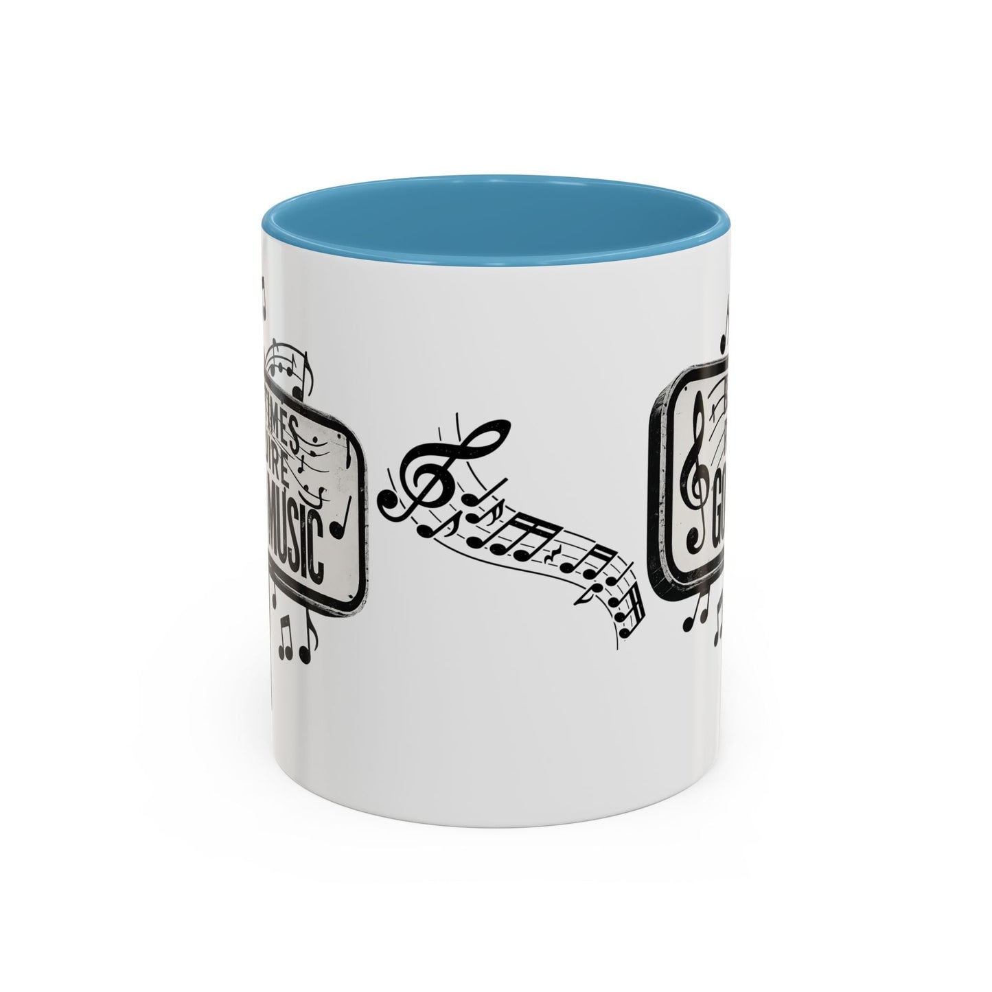 Accent Coffee Mug Bad Times Require Good Music Musical Quote Mug 11 oz - SJM Print Store