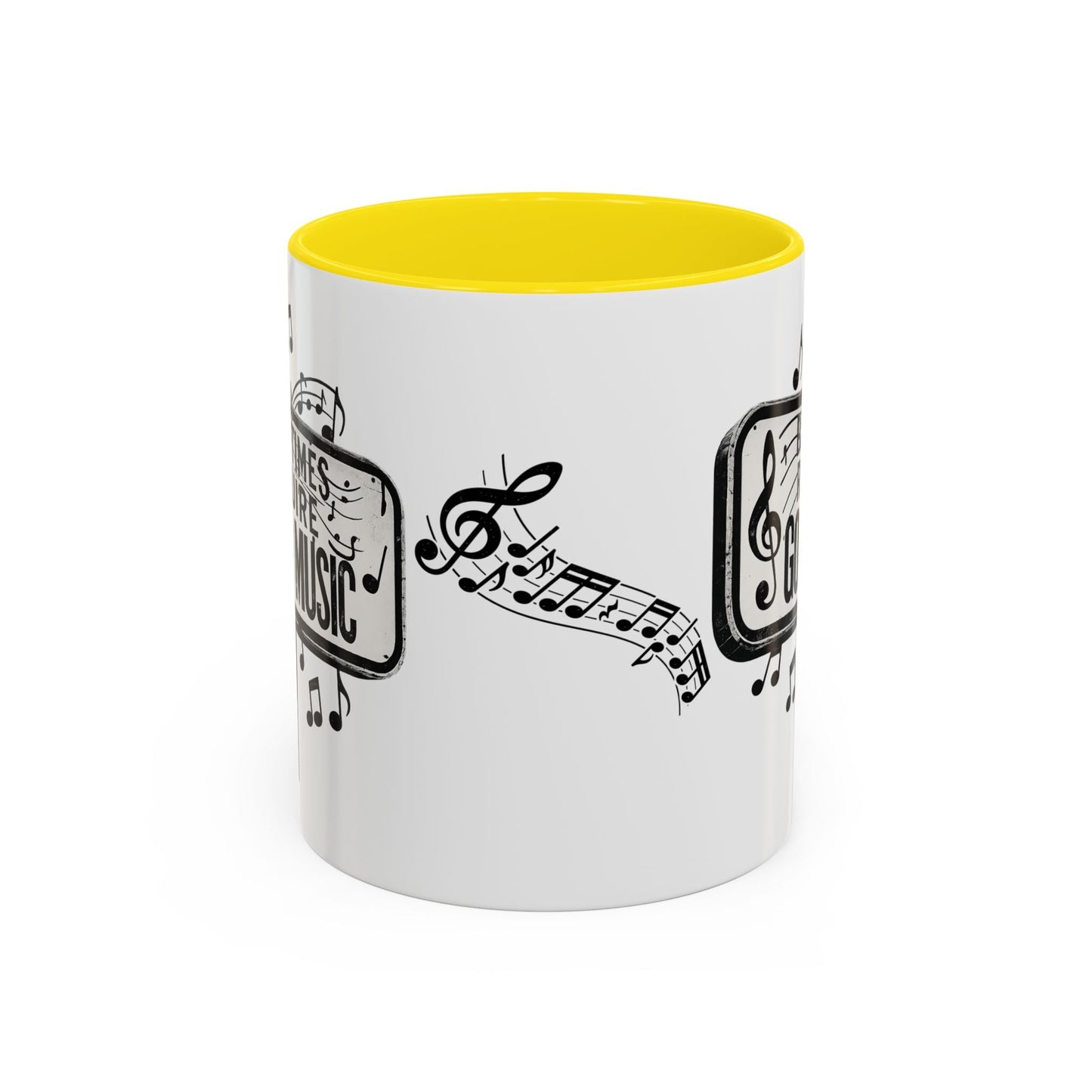Accent Coffee Mug Bad Times Require Good Music Musical Quote Mug 11 oz - SJM Print Store