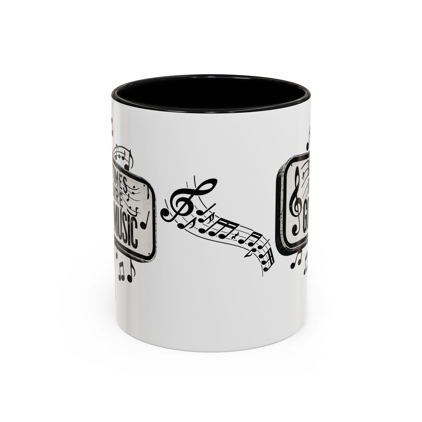 Accent Coffee Mug Bad Times Require Good Music Musical Quote Mug 11 oz - SJM Print Store