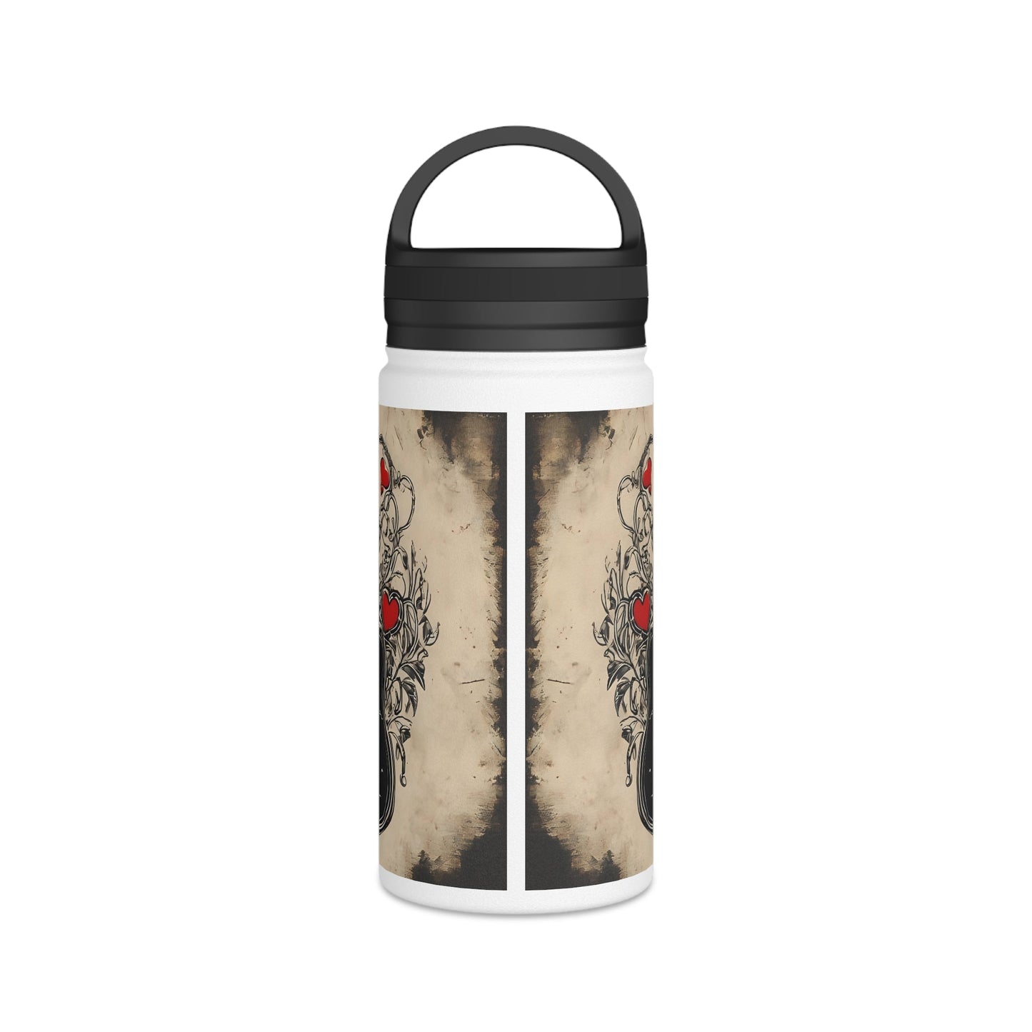Aluminium Water Bottle - Steel Guitars and Heart Strings Design - SJM Print Store