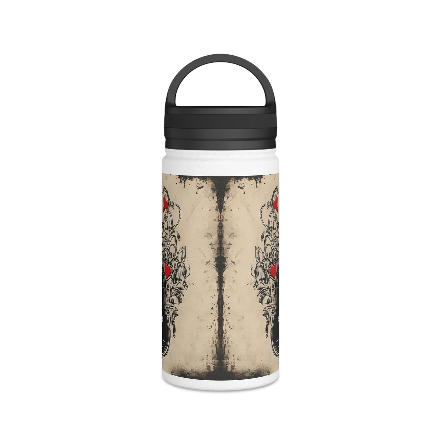 Aluminium Water Bottle - Steel Guitars and Heart Strings Design - SJM Print Store