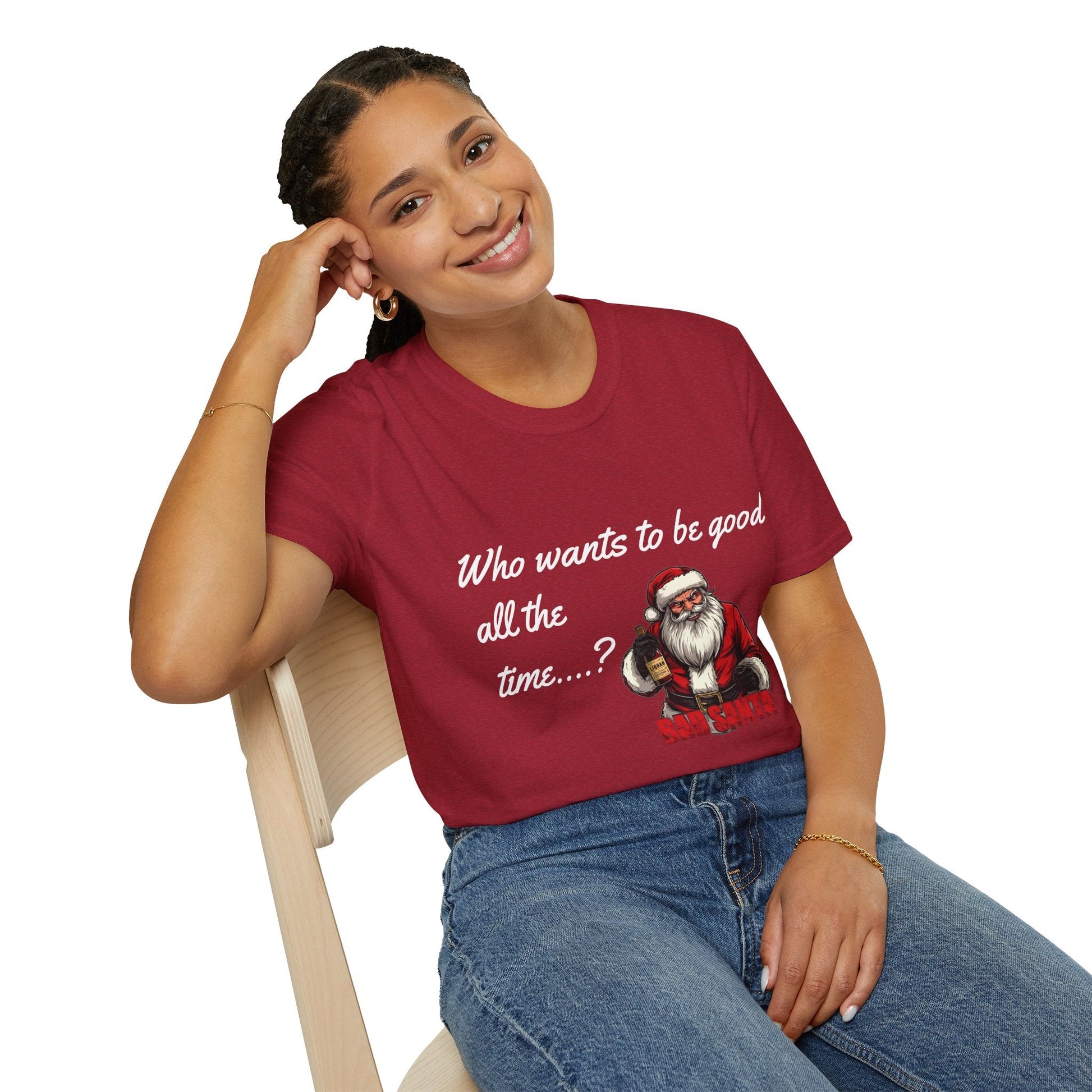 Bad Santa Unisex T-Shirt - Playful Christmas Humor - SJM Print Store