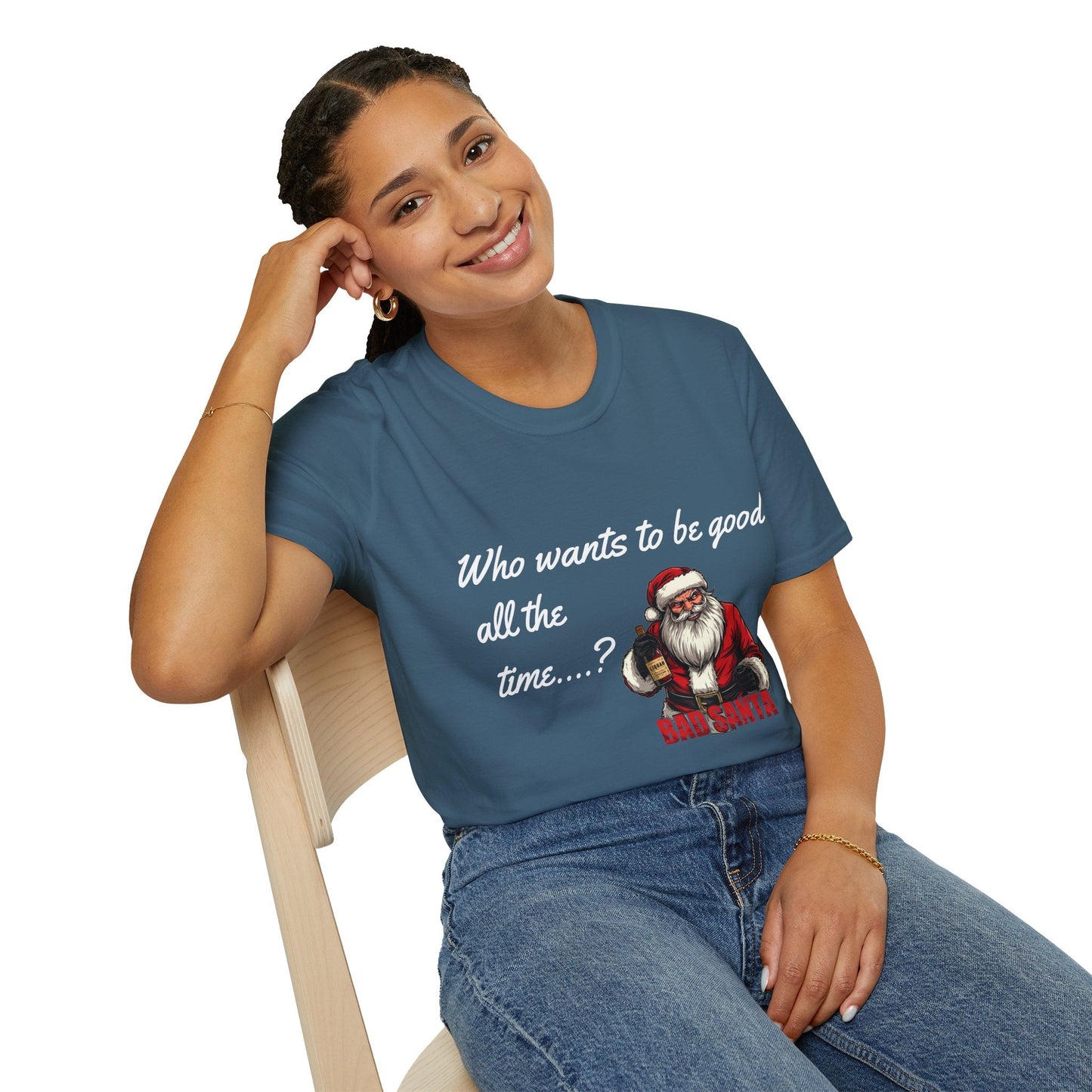 Bad Santa Unisex T-Shirt - Playful Christmas Humor - SJM Print Store