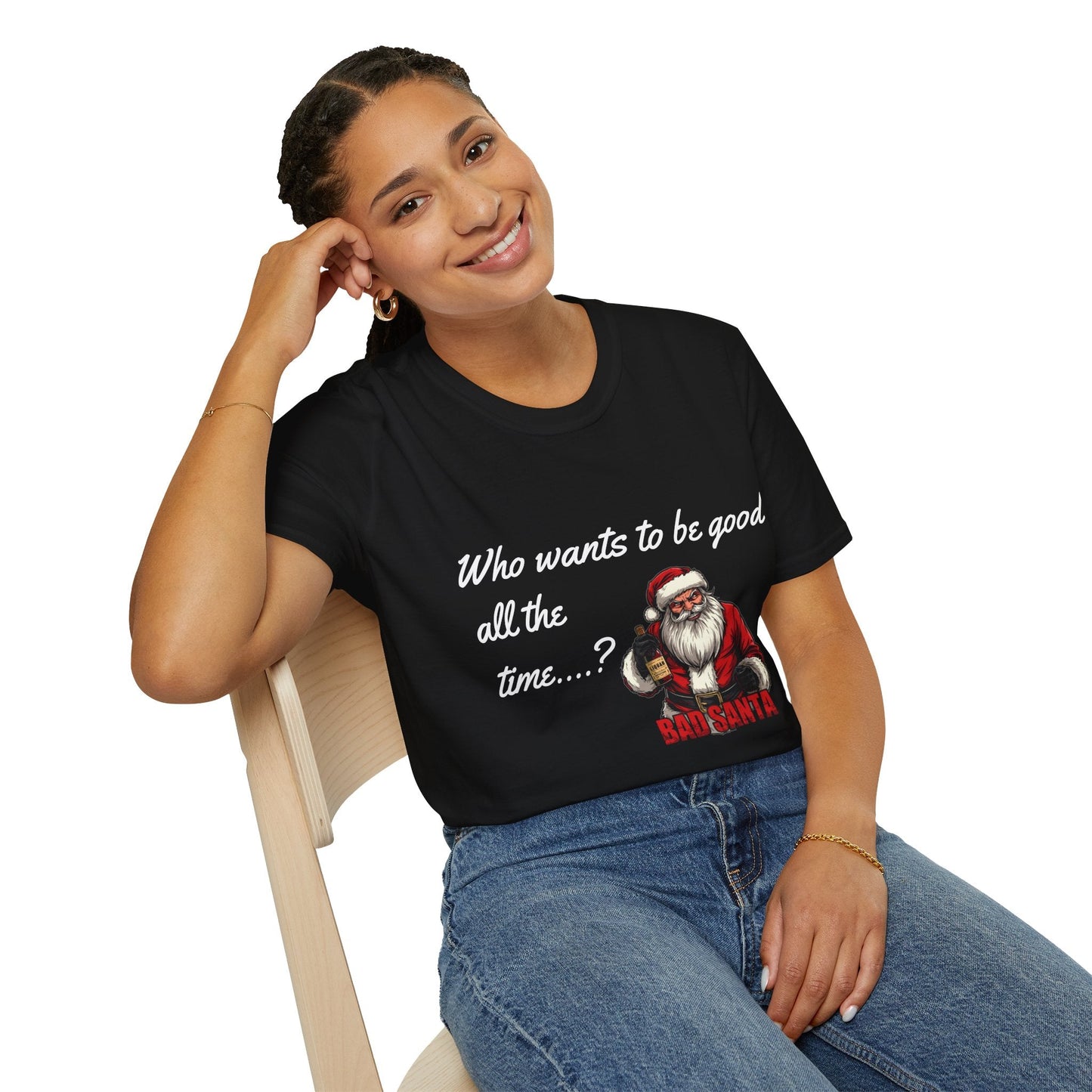 Bad Santa Unisex T-Shirt - Playful Christmas Humor - SJM Print Store