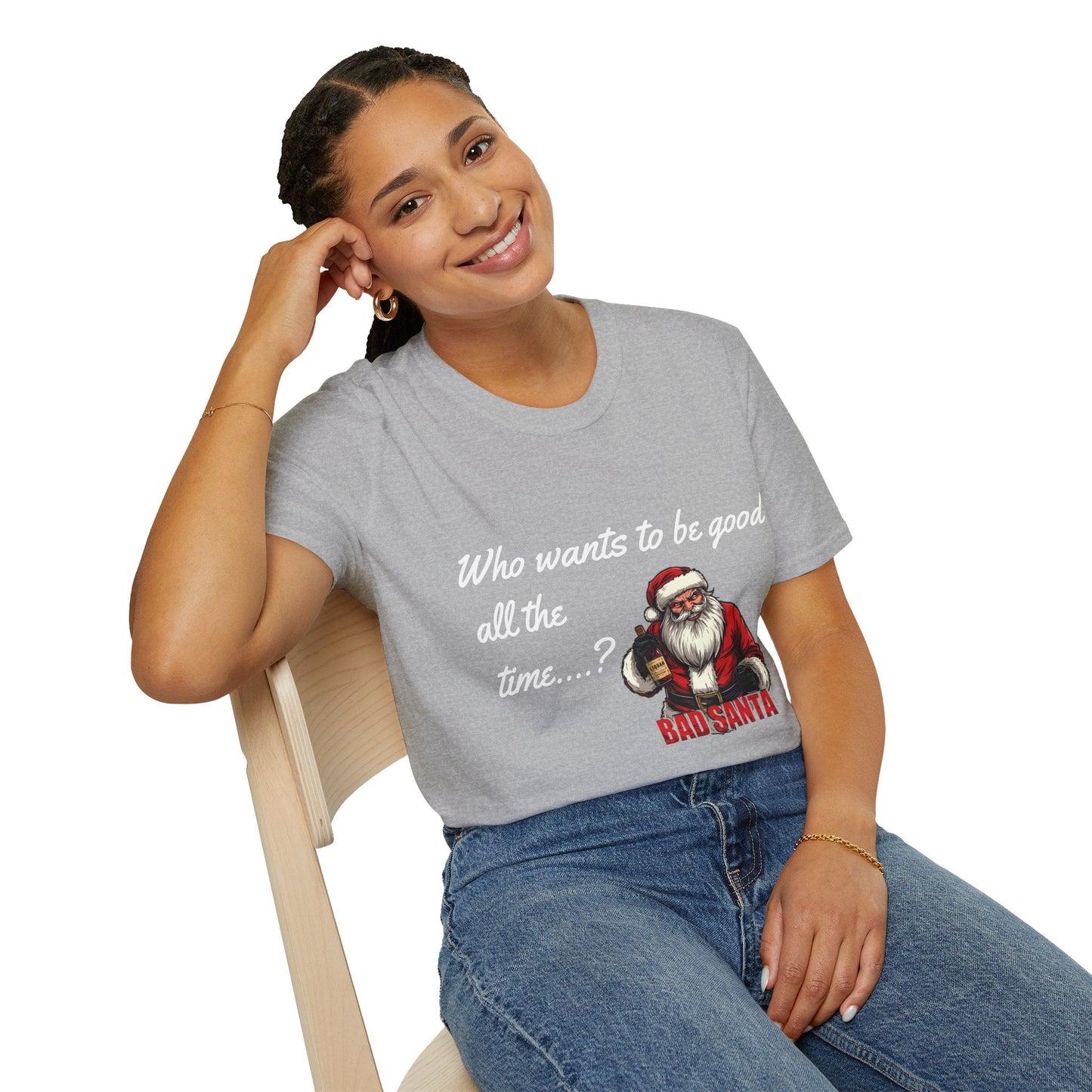 Bad Santa Unisex T-Shirt - Playful Christmas Humor - SJM Print Store