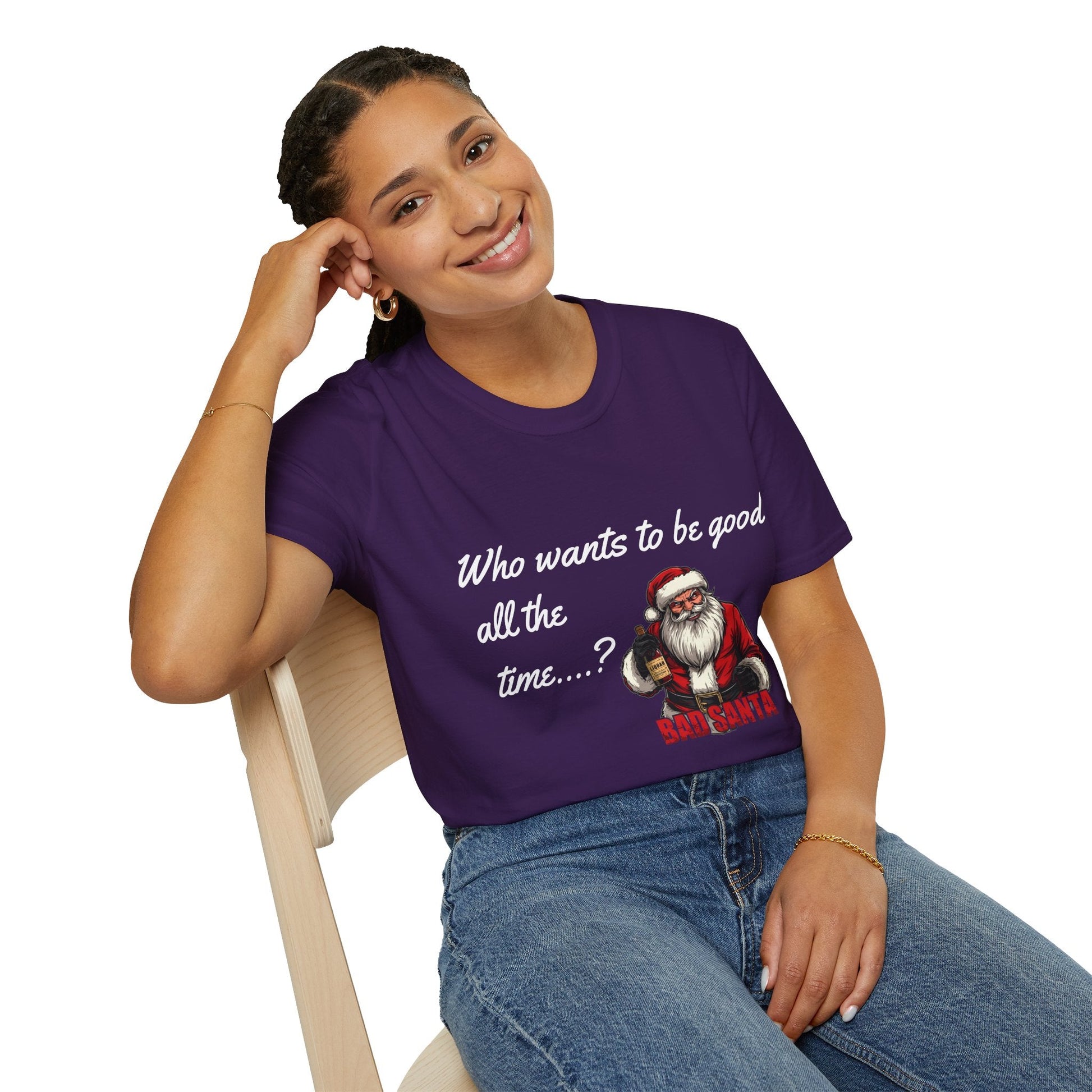 Bad Santa Unisex T-Shirt - Playful Christmas Humor - SJM Print Store