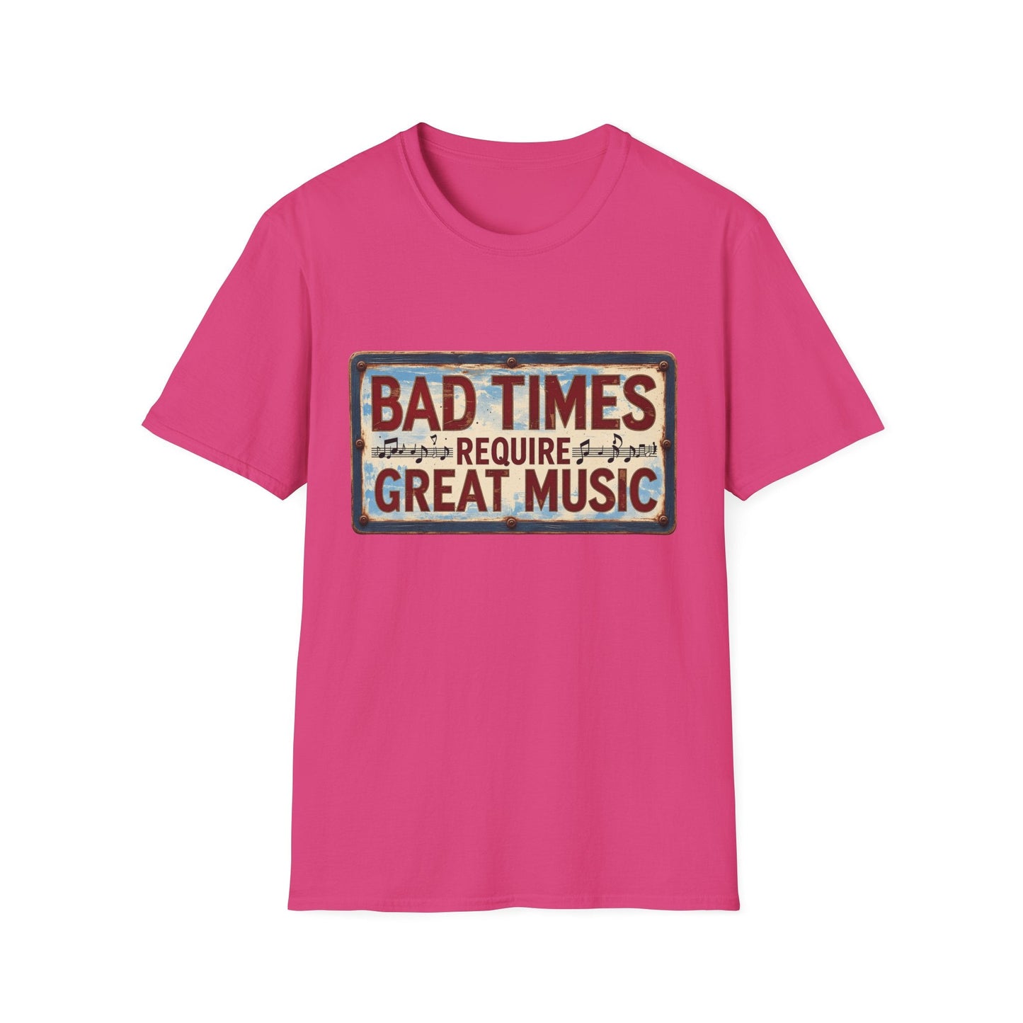 Bad Times Require Great Music T-Shirt | Vintage Music Lover Tee | Retro Graphic Unisex Shirt | Concert & Festival Gift - SJM Print Store