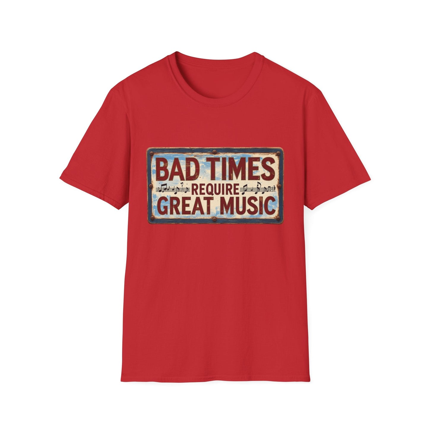 Bad Times Require Great Music T-Shirt | Vintage Music Lover Tee | Retro Graphic Unisex Shirt | Concert & Festival Gift - SJM Print Store