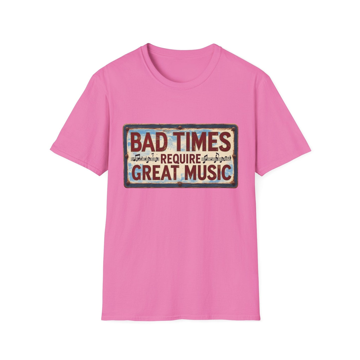 Bad Times Require Great Music T-Shirt | Vintage Music Lover Tee | Retro Graphic Unisex Shirt | Concert & Festival Gift - SJM Print Store