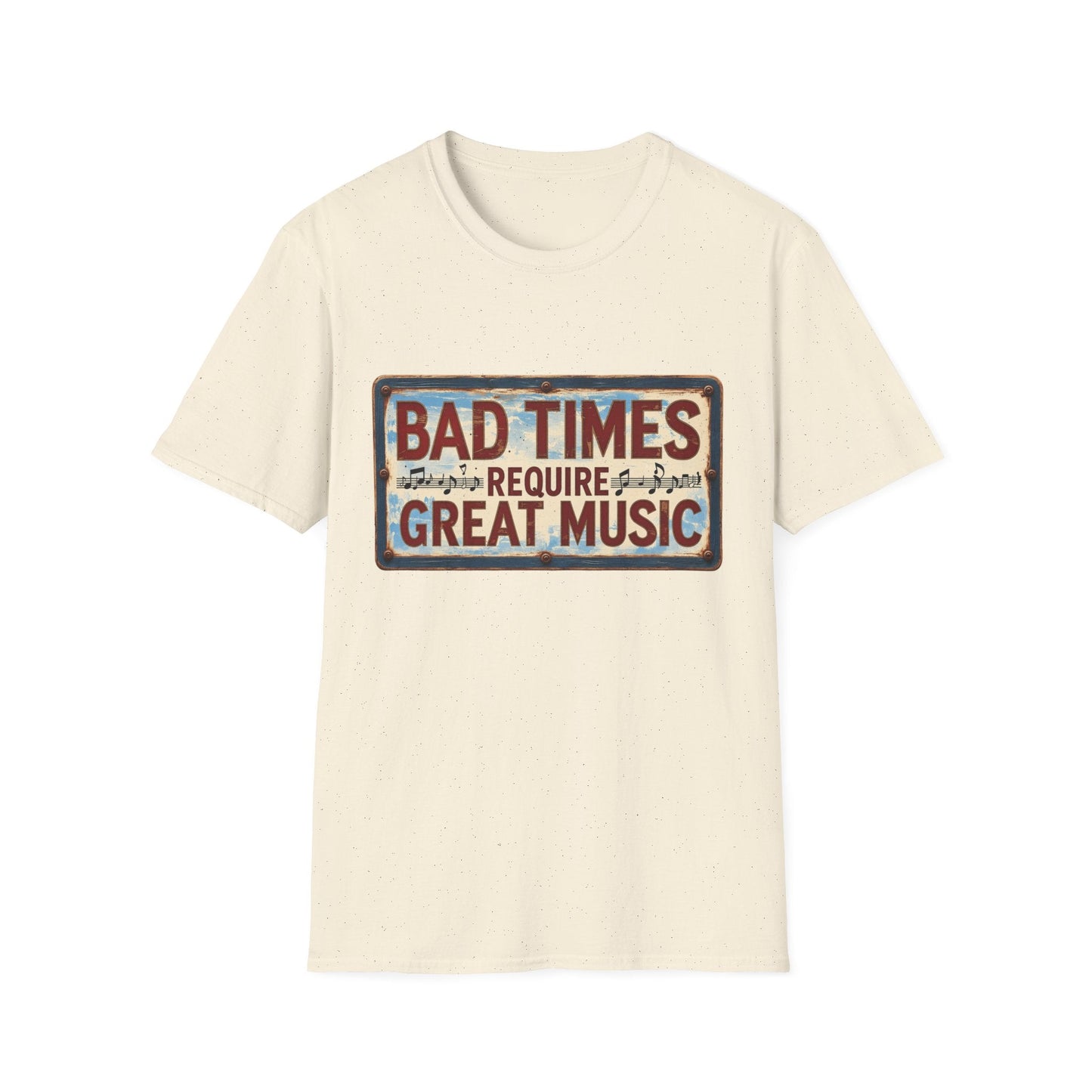 Bad Times Require Great Music T-Shirt | Vintage Music Lover Tee | Retro Graphic Unisex Shirt | Concert & Festival Gift - SJM Print Store