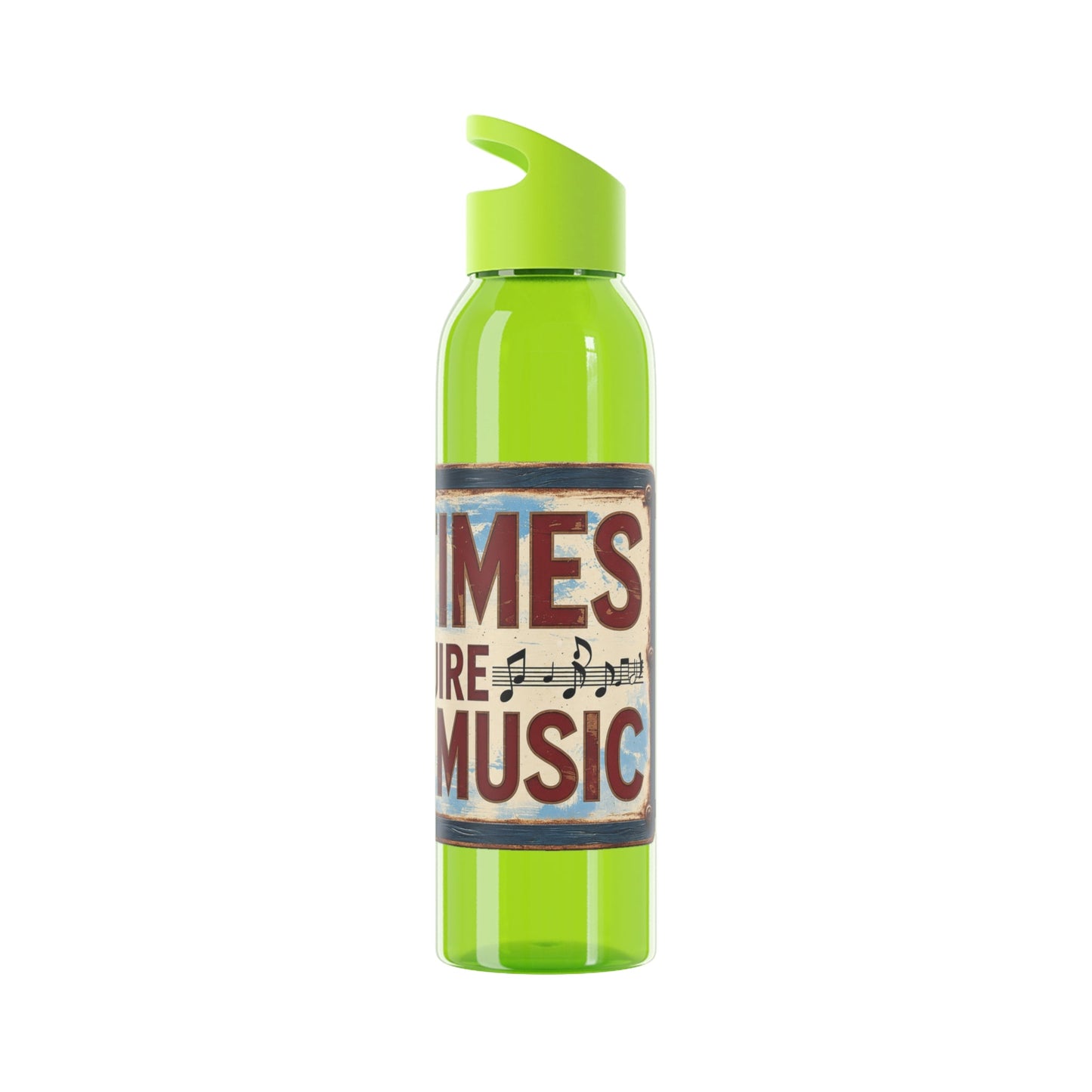 Bad Times Require Great Music Water Bottle | Reusable Sports Bottle | Vintage Music Lover Drink Bottle | Wrap Around Graphic Bottle - SJM Print Store