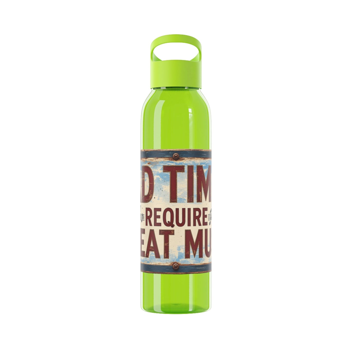 Bad Times Require Great Music Water Bottle | Reusable Sports Bottle | Vintage Music Lover Drink Bottle | Wrap Around Graphic Bottle - SJM Print Store