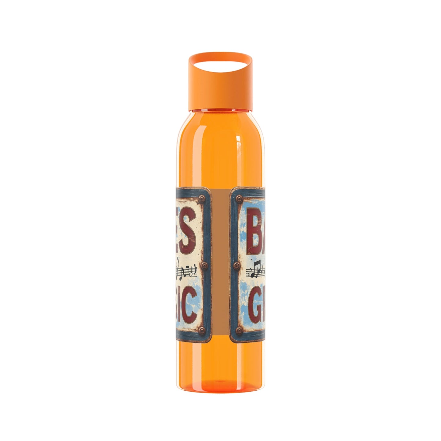 Bad Times Require Great Music Water Bottle | Reusable Sports Bottle | Vintage Music Lover Drink Bottle | Wrap Around Graphic Bottle - SJM Print Store