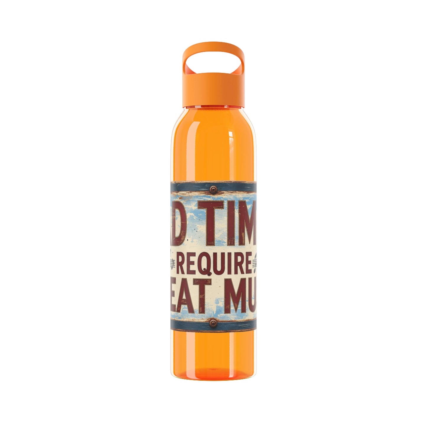 Bad Times Require Great Music Water Bottle | Reusable Sports Bottle | Vintage Music Lover Drink Bottle | Wrap Around Graphic Bottle - SJM Print Store