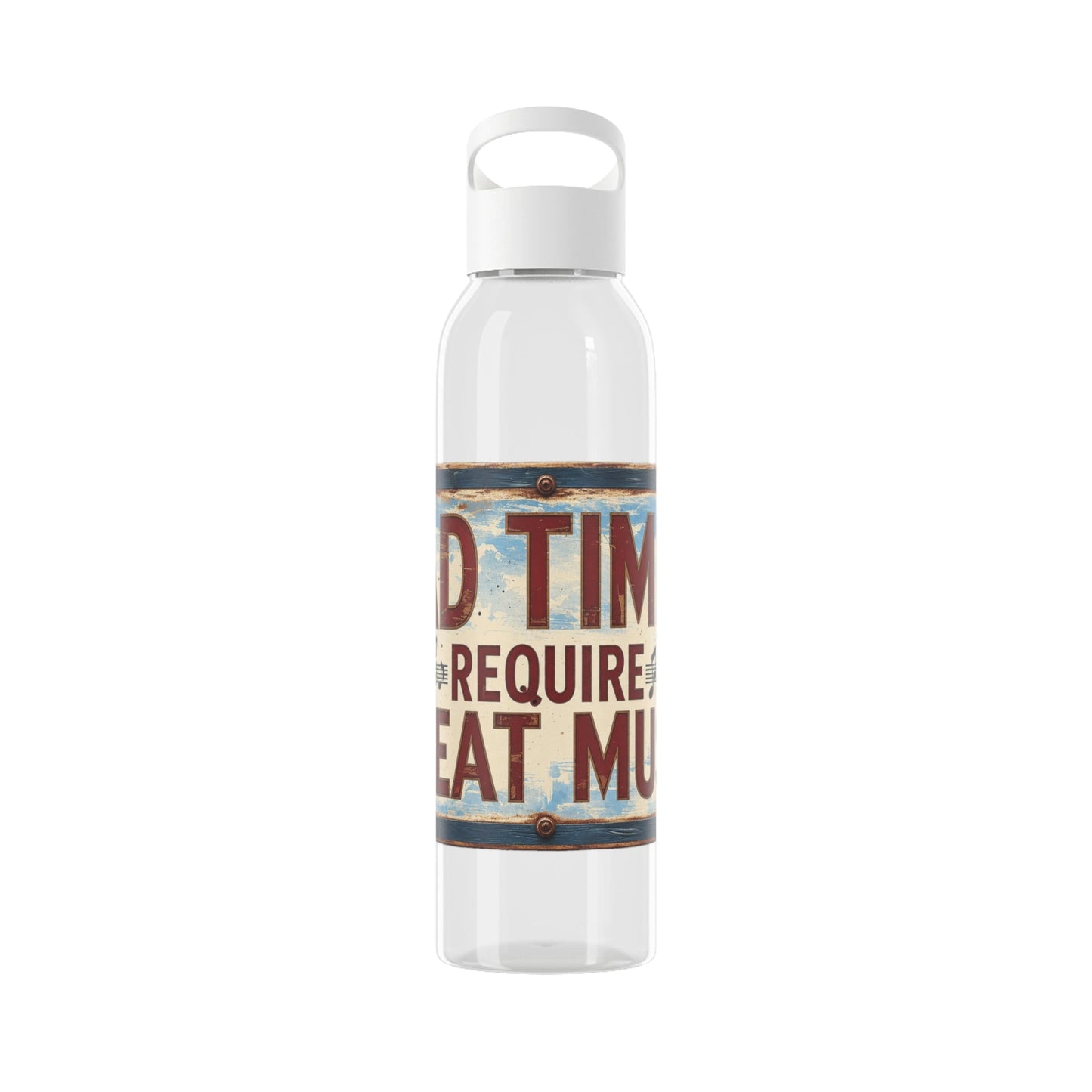 Bad Times Require Great Music Water Bottle | Reusable Sports Bottle | Vintage Music Lover Drink Bottle | Wrap Around Graphic Bottle - SJM Print Store
