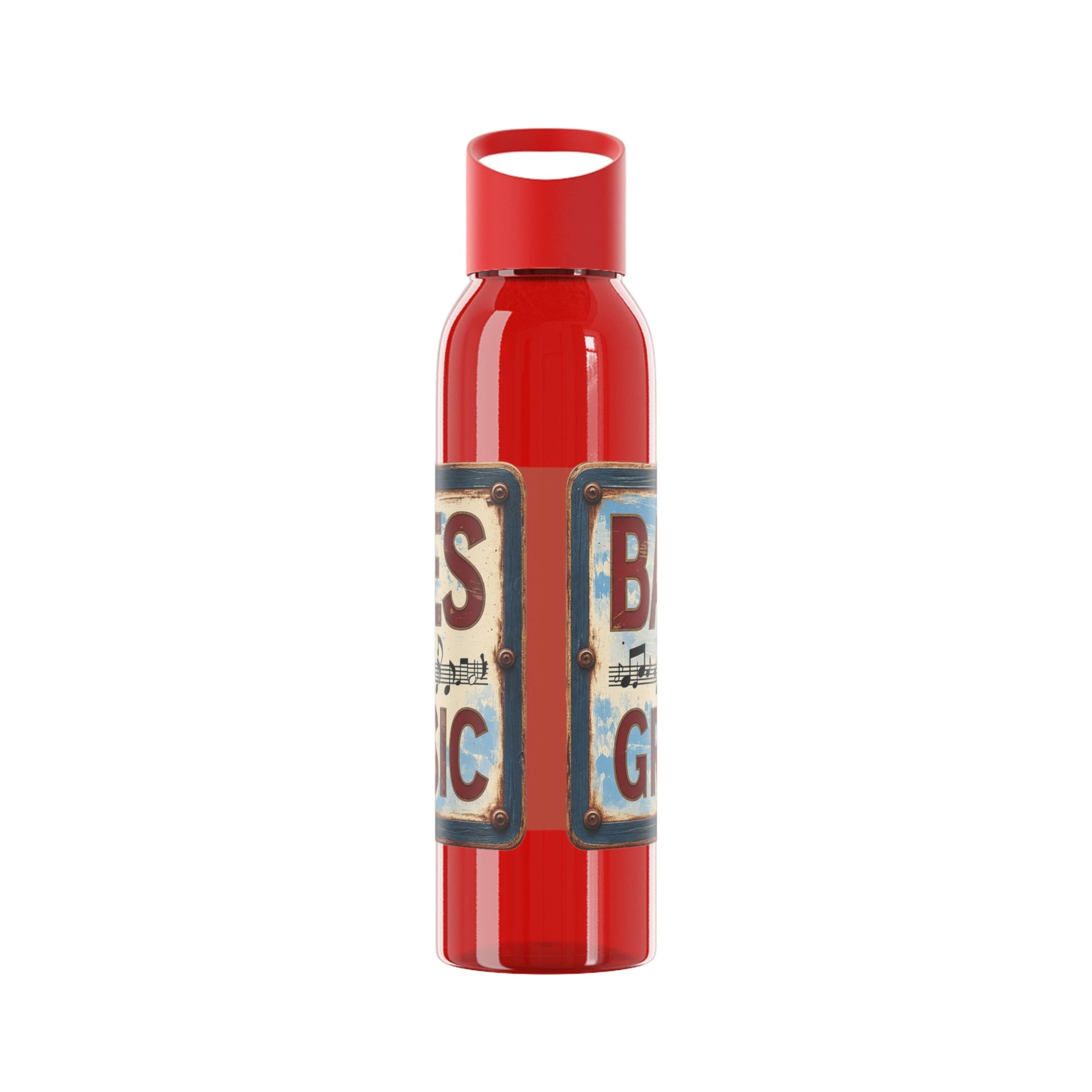 Bad Times Require Great Music Water Bottle | Reusable Sports Bottle | Vintage Music Lover Drink Bottle | Wrap Around Graphic Bottle - SJM Print Store