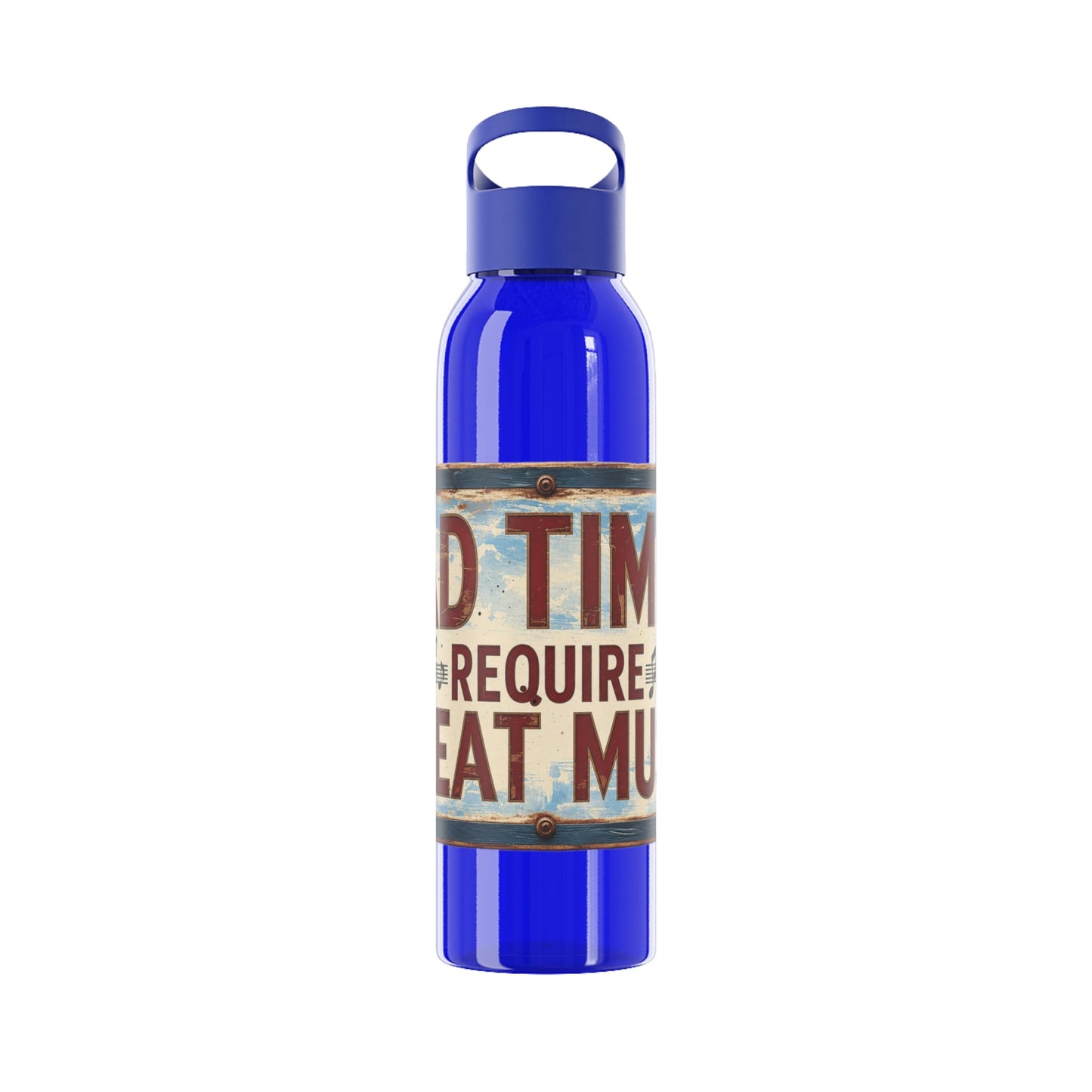 Bad Times Require Great Music Water Bottle | Reusable Sports Bottle | Vintage Music Lover Drink Bottle | Wrap Around Graphic Bottle - SJM Print Store