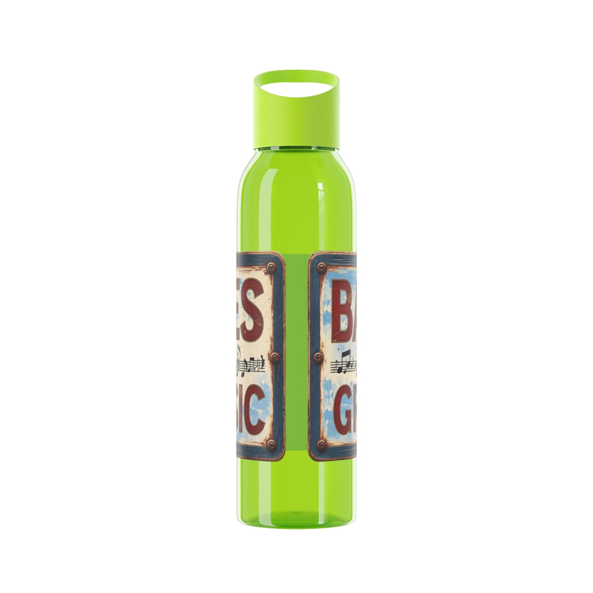 Bad Times Require Great Music Water Bottle | Reusable Sports Bottle | Vintage Music Lover Drink Bottle | Wrap Around Graphic Bottle - SJM Print Store