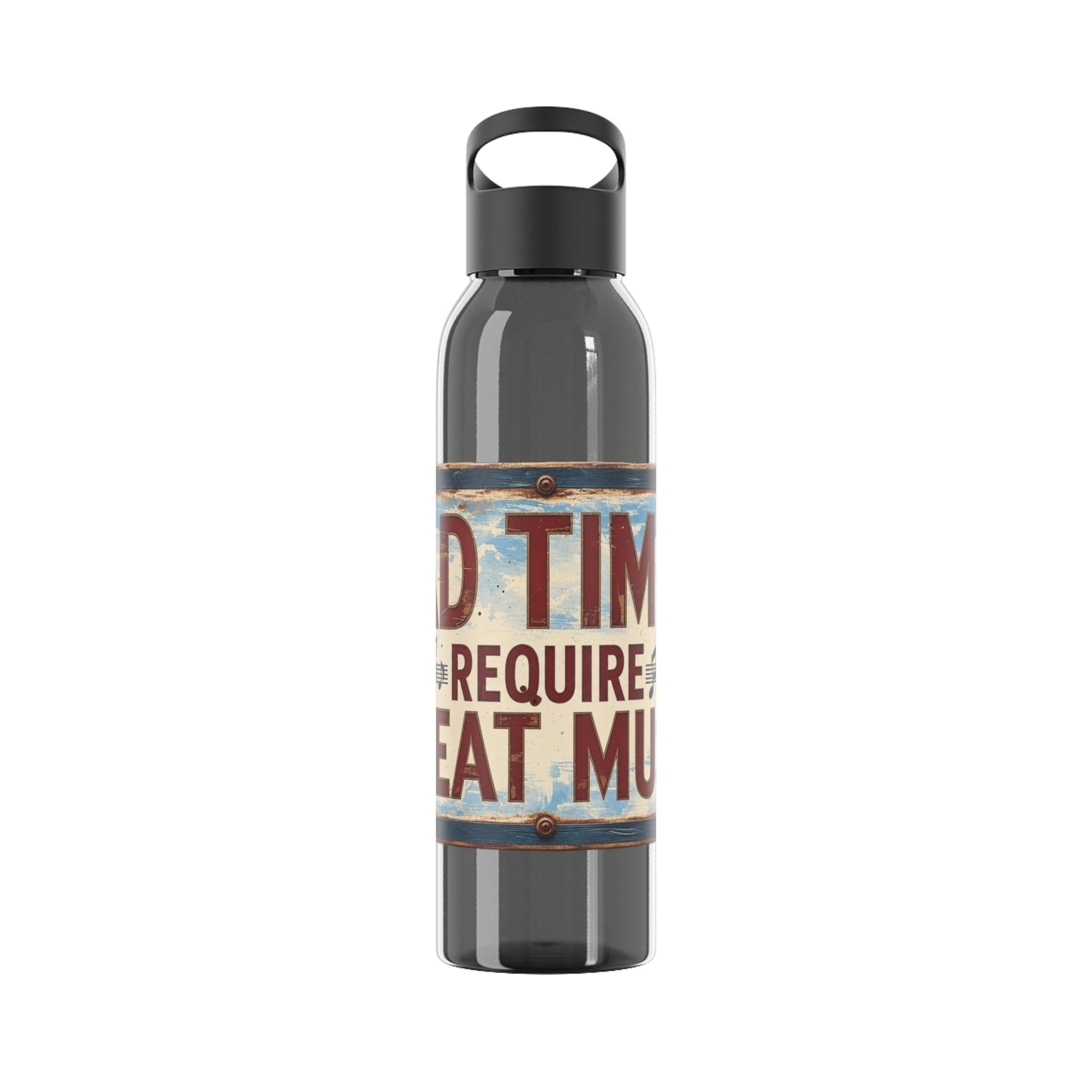 Bad Times Require Great Music Water Bottle | Reusable Sports Bottle | Vintage Music Lover Drink Bottle | Wrap Around Graphic Bottle - SJM Print Store