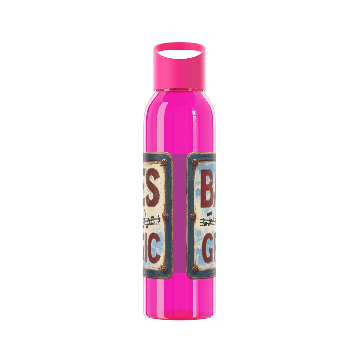 Bad Times Require Great Music Water Bottle | Reusable Sports Bottle | Vintage Music Lover Drink Bottle | Wrap Around Graphic Bottle - SJM Print Store