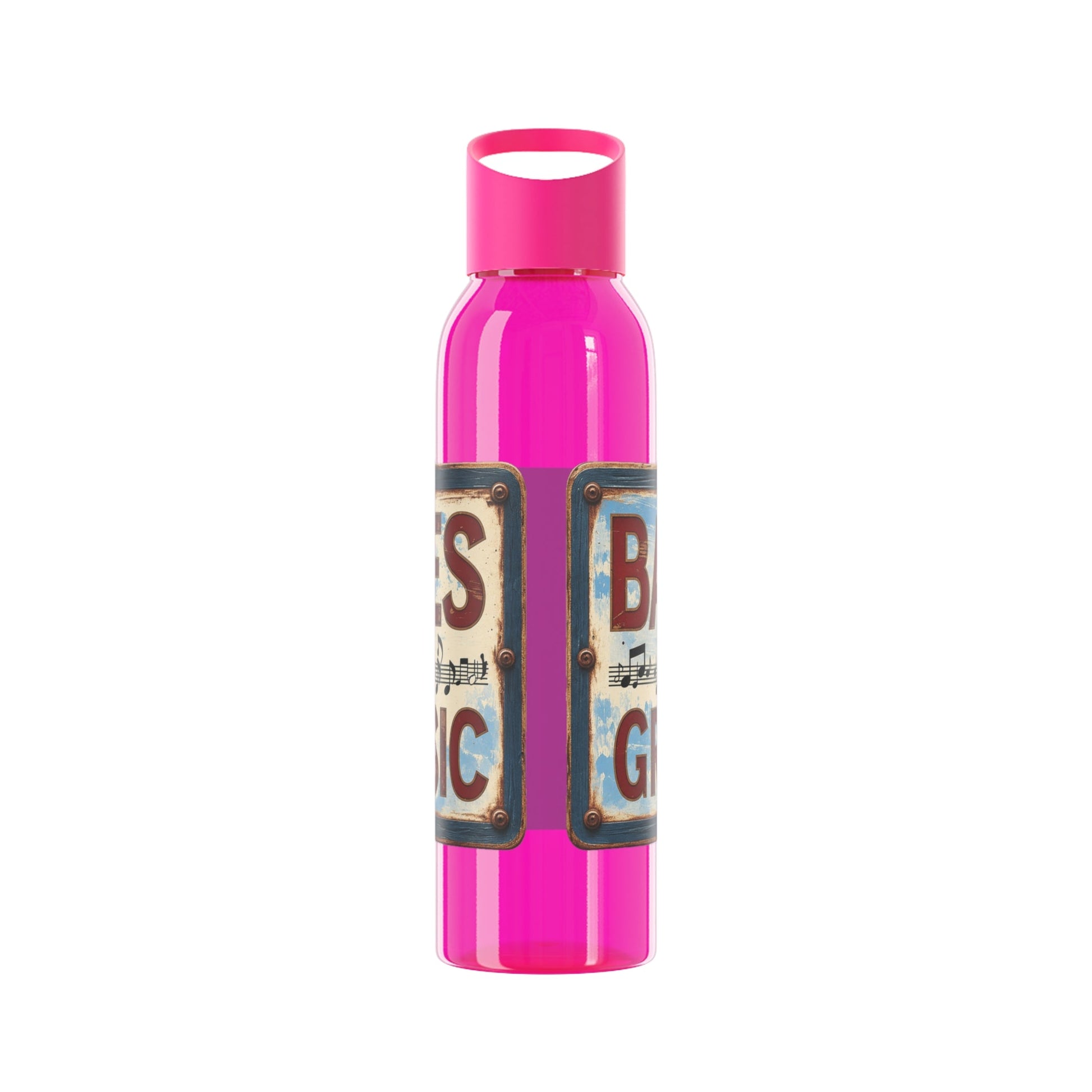 Bad Times Require Great Music Water Bottle | Reusable Sports Bottle | Vintage Music Lover Drink Bottle | Wrap Around Graphic Bottle - SJM Print Store