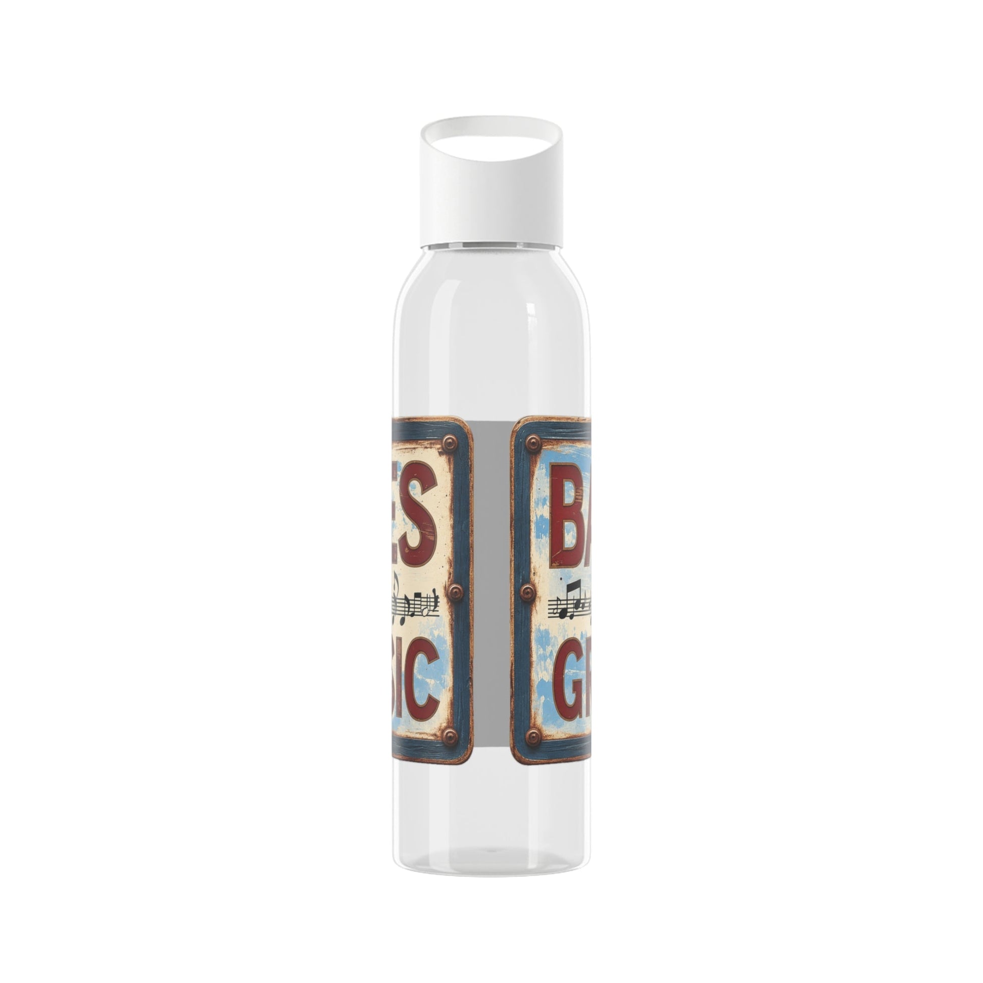 Bad Times Require Great Music Water Bottle | Reusable Sports Bottle | Vintage Music Lover Drink Bottle | Wrap Around Graphic Bottle - SJM Print Store