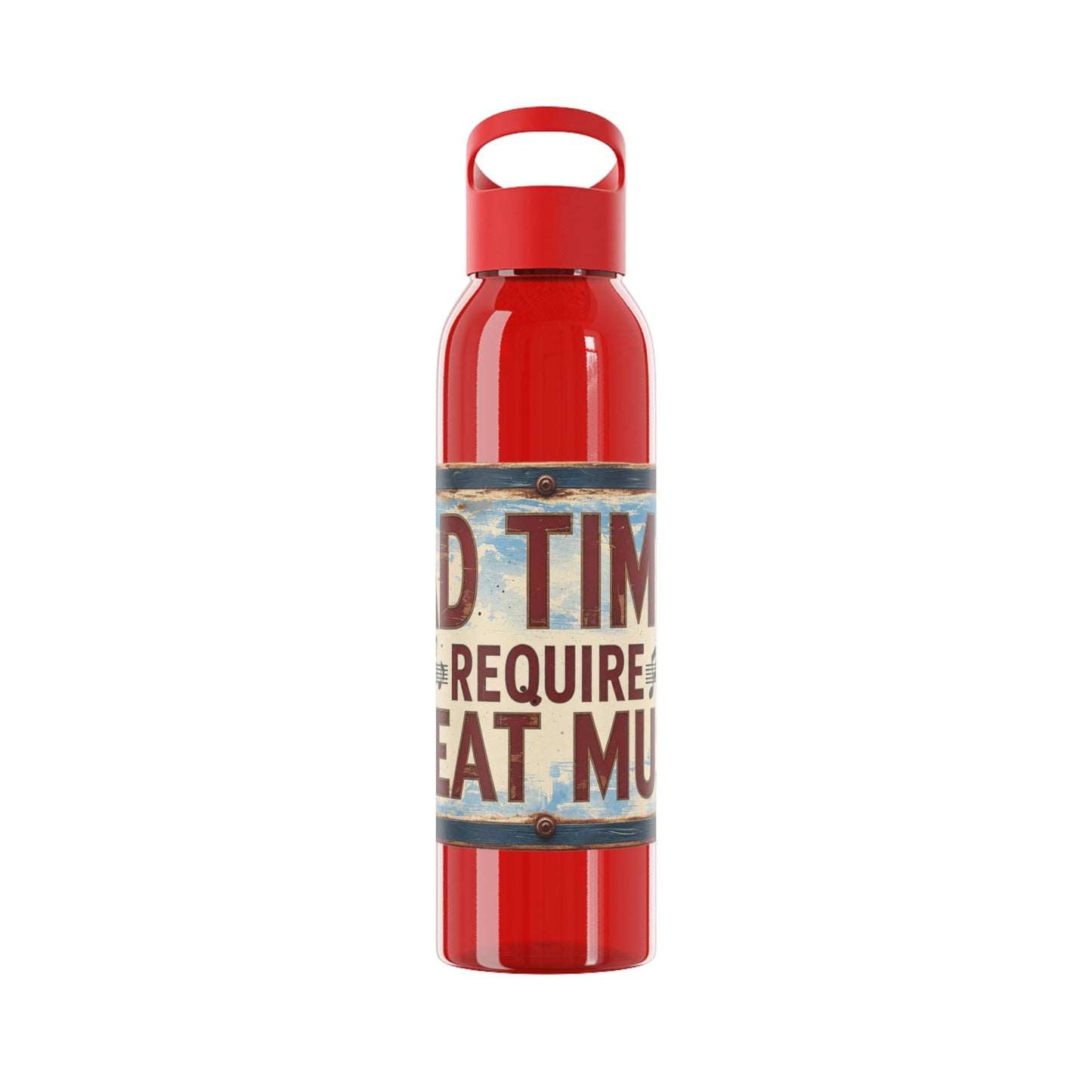 Bad Times Require Great Music Water Bottle | Reusable Sports Bottle | Vintage Music Lover Drink Bottle | Wrap Around Graphic Bottle - SJM Print Store