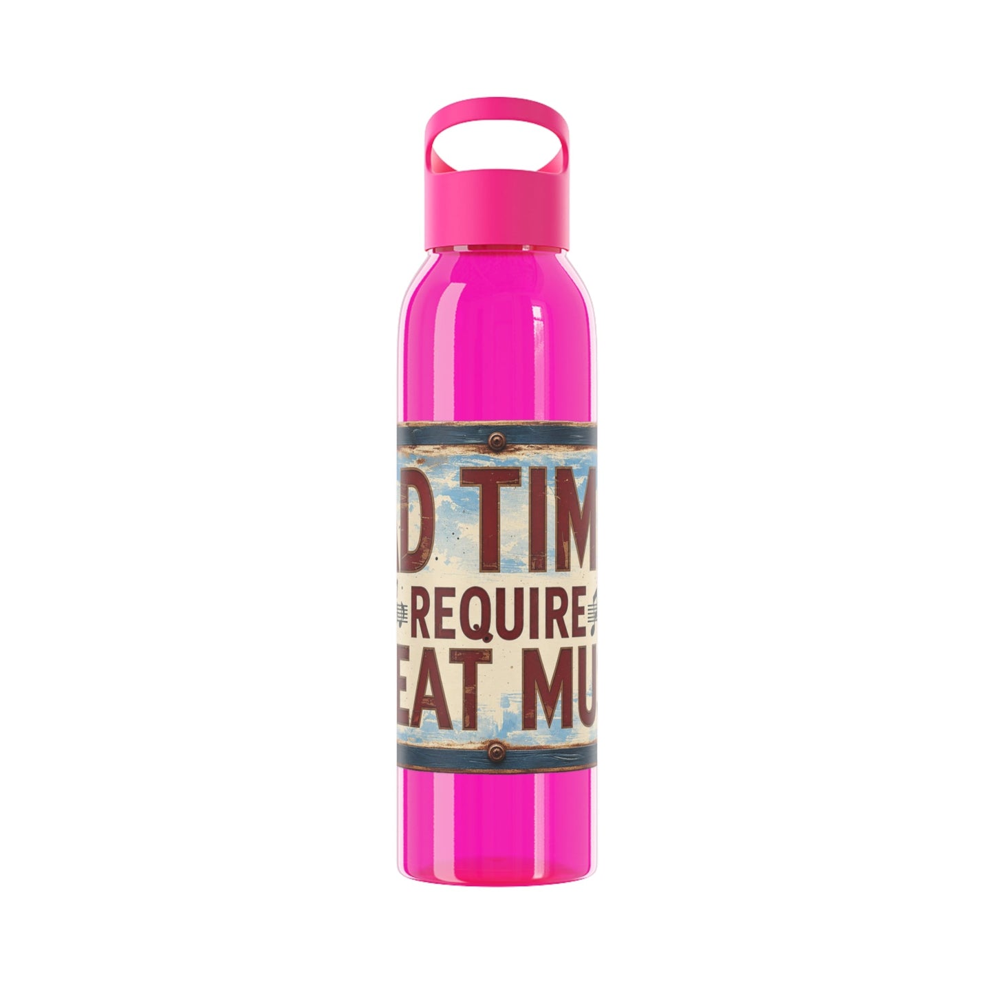 Bad Times Require Great Music Water Bottle | Reusable Sports Bottle | Vintage Music Lover Drink Bottle | Wrap Around Graphic Bottle - SJM Print Store