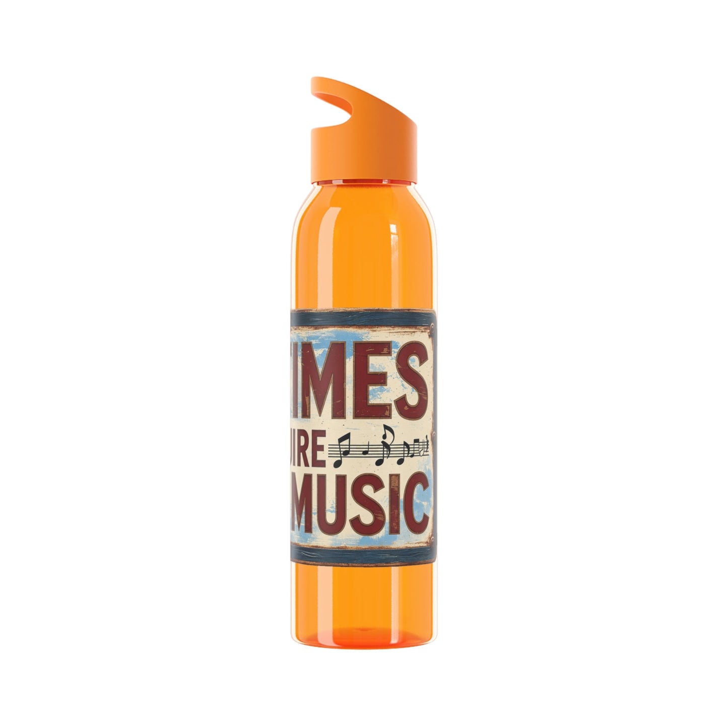 Bad Times Require Great Music Water Bottle | Reusable Sports Bottle | Vintage Music Lover Drink Bottle | Wrap Around Graphic Bottle - SJM Print Store