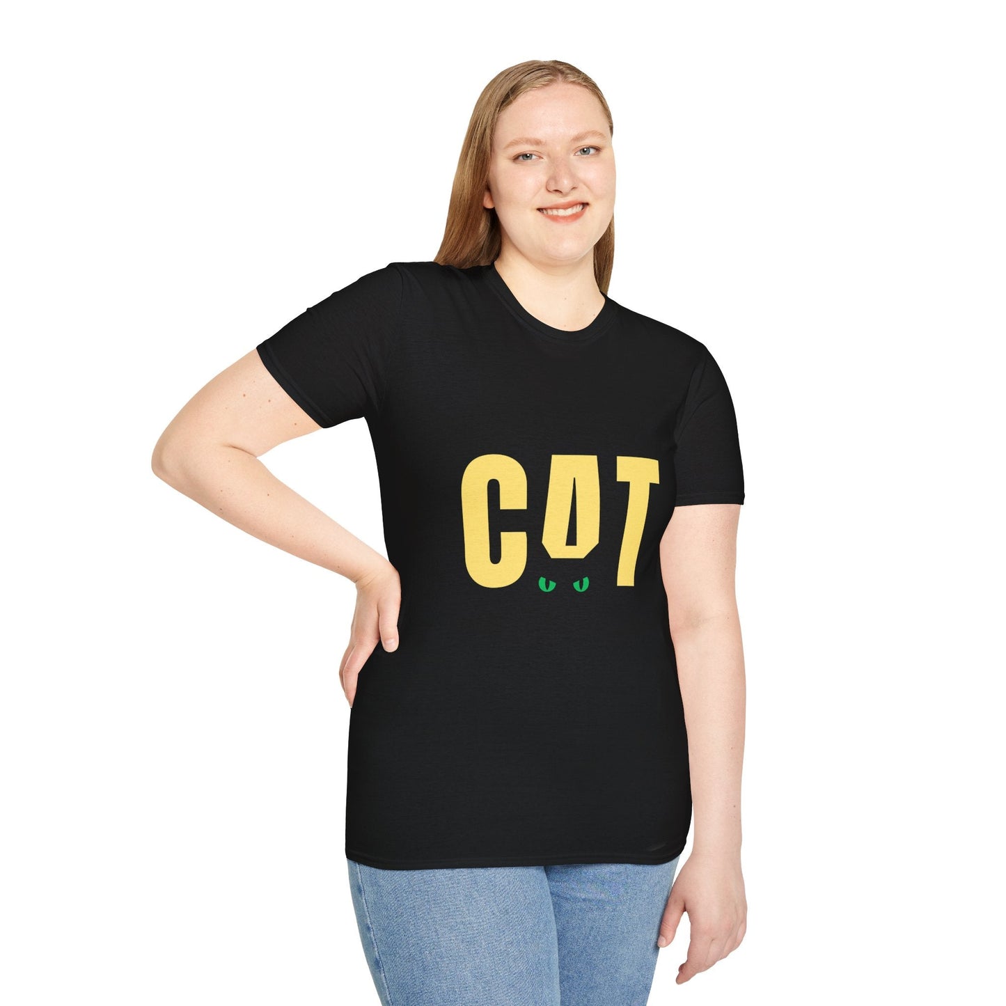 Black Green Eyed Cat Unisex T-Shirt - SJM Print Store