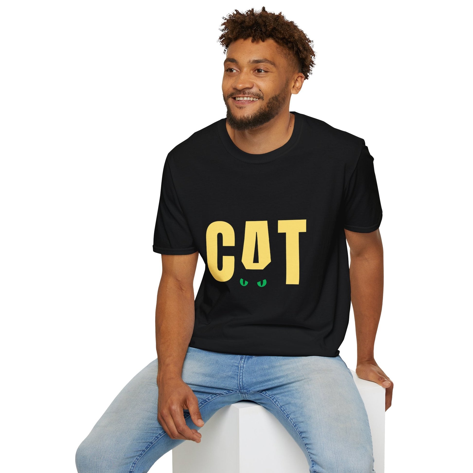 Black Green Eyed Cat Unisex T-Shirt - SJM Print Store