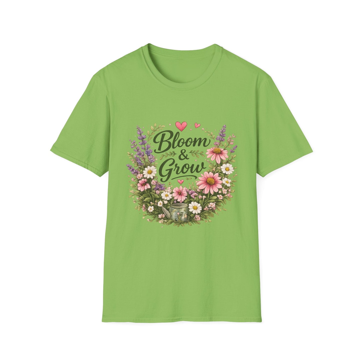 Bloom & Grow Floral Garden T-Shirt — Gardener Allotment Tee - SJM Print Store