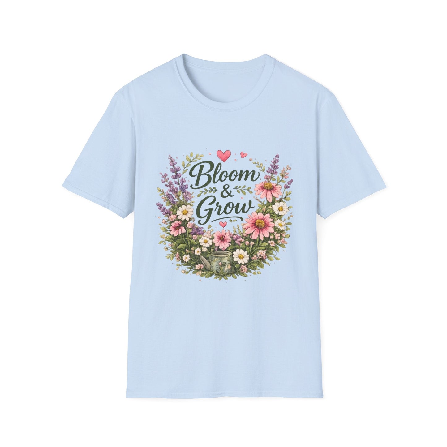 Bloom & Grow Floral Garden T-Shirt — Gardener Allotment Tee - SJM Print Store