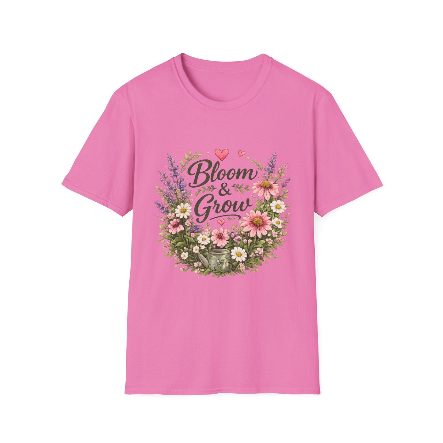 Bloom & Grow Floral Garden T-Shirt — Gardener Allotment Tee - SJM Print Store