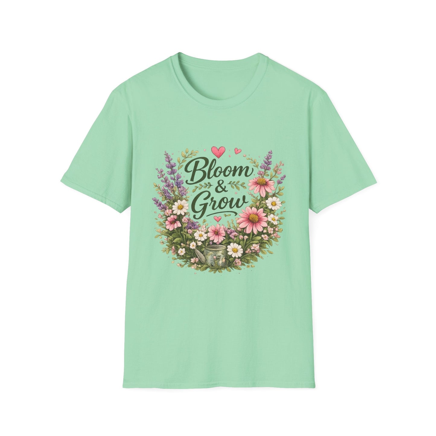 Bloom & Grow Floral Garden T-Shirt — Gardener Allotment Tee - SJM Print Store