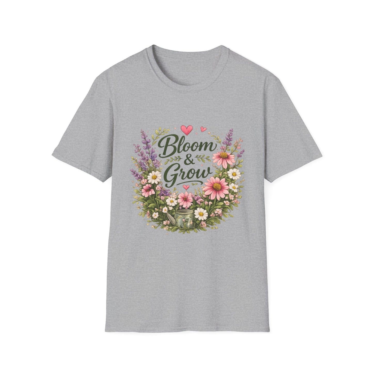 Bloom & Grow Floral Garden T-Shirt — Gardener Allotment Tee - SJM Print Store