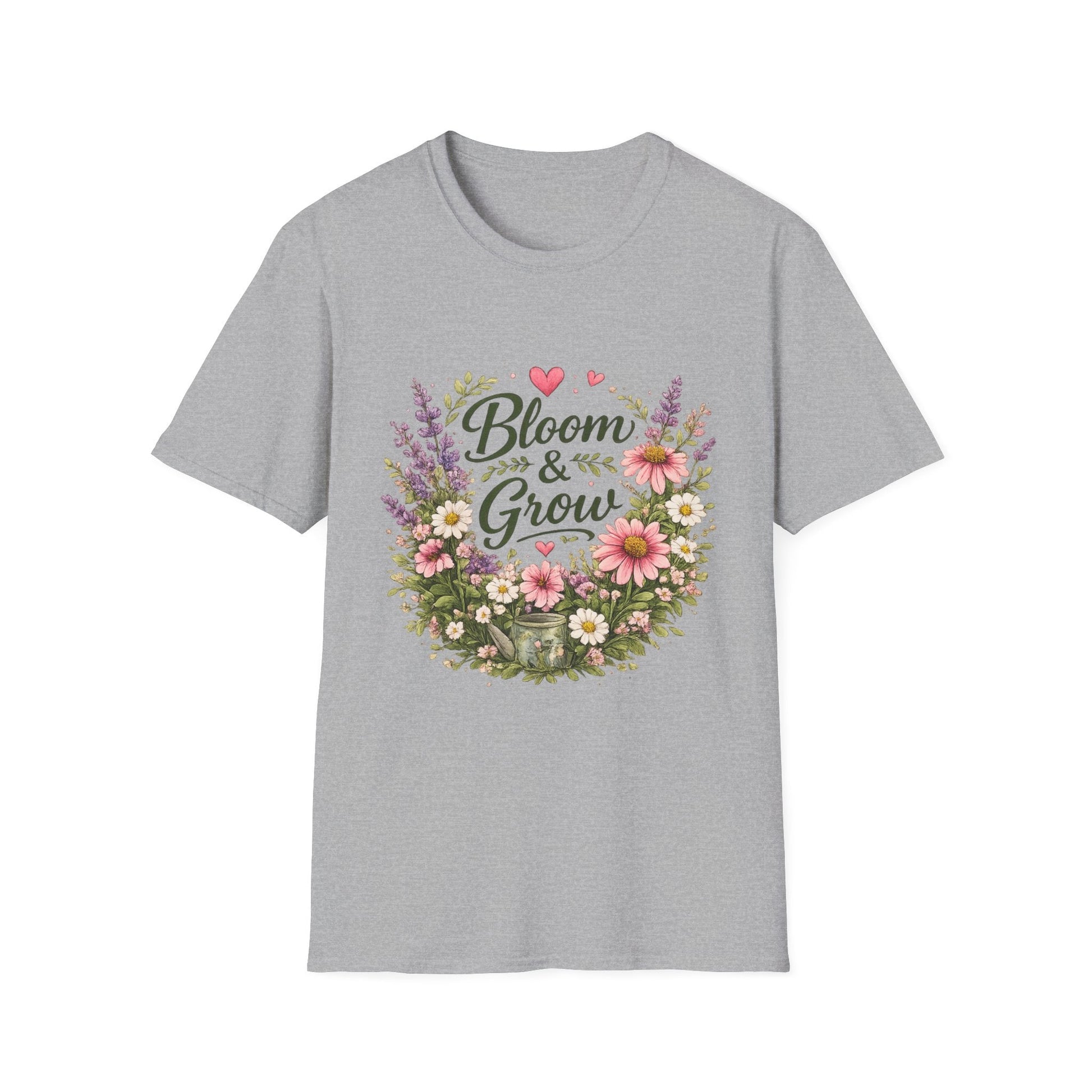 Bloom & Grow Floral Garden T-Shirt — Gardener Allotment Tee - SJM Print Store