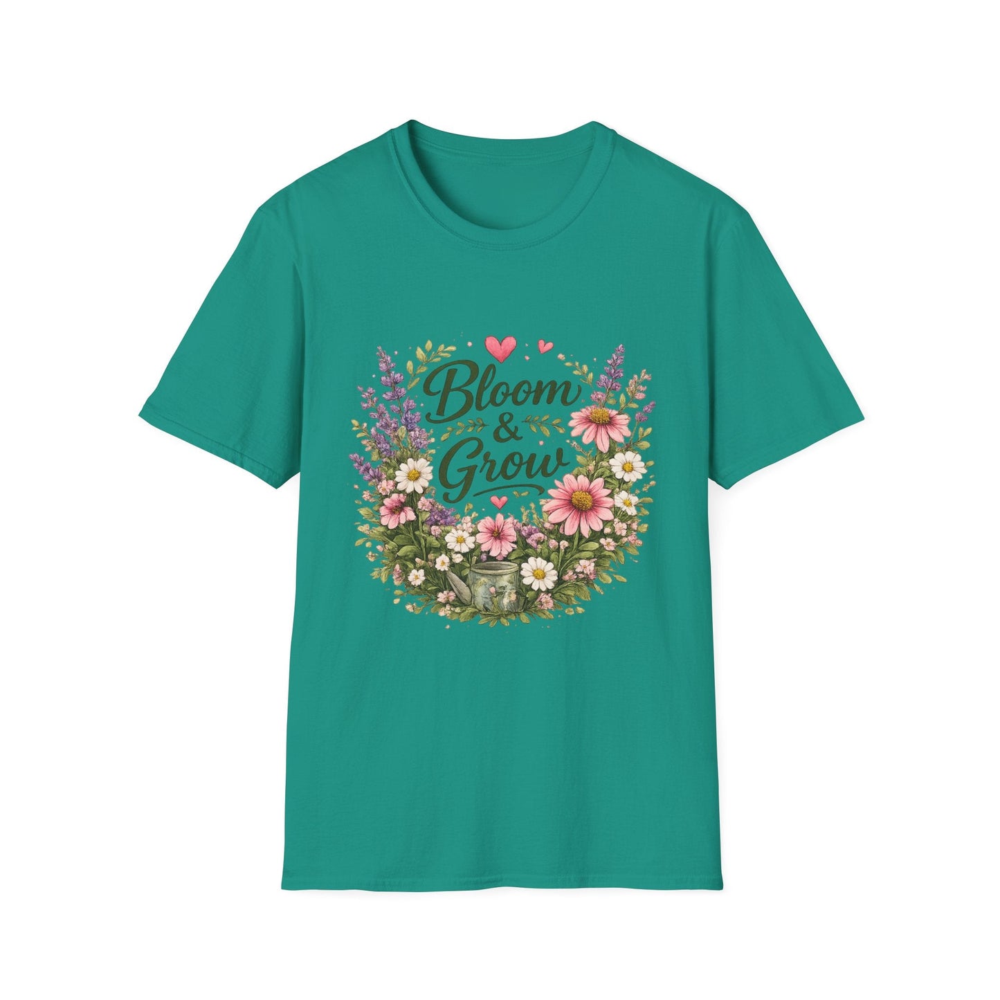Bloom & Grow Floral Garden T-Shirt — Gardener Allotment Tee - SJM Print Store