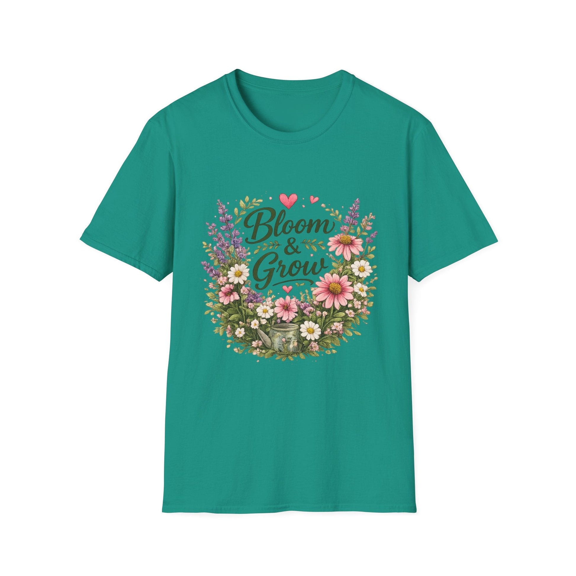 Bloom & Grow Floral Garden T-Shirt — Gardener Allotment Tee - SJM Print Store