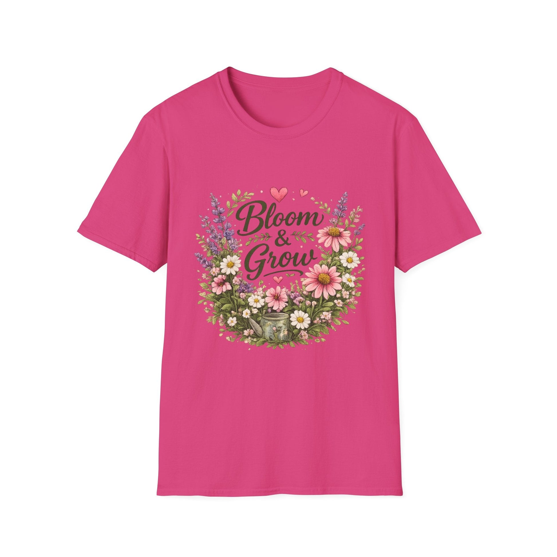 Bloom & Grow Floral Garden T-Shirt — Gardener Allotment Tee - SJM Print Store