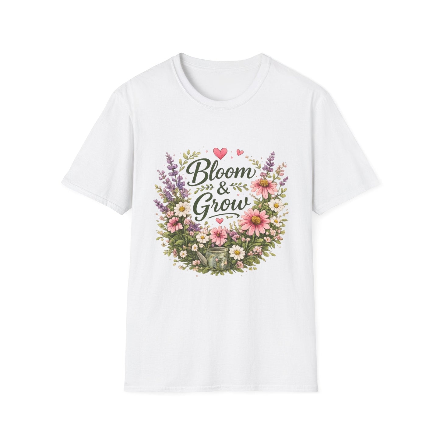Bloom & Grow Floral Garden T-Shirt — Gardener Allotment Tee - SJM Print Store