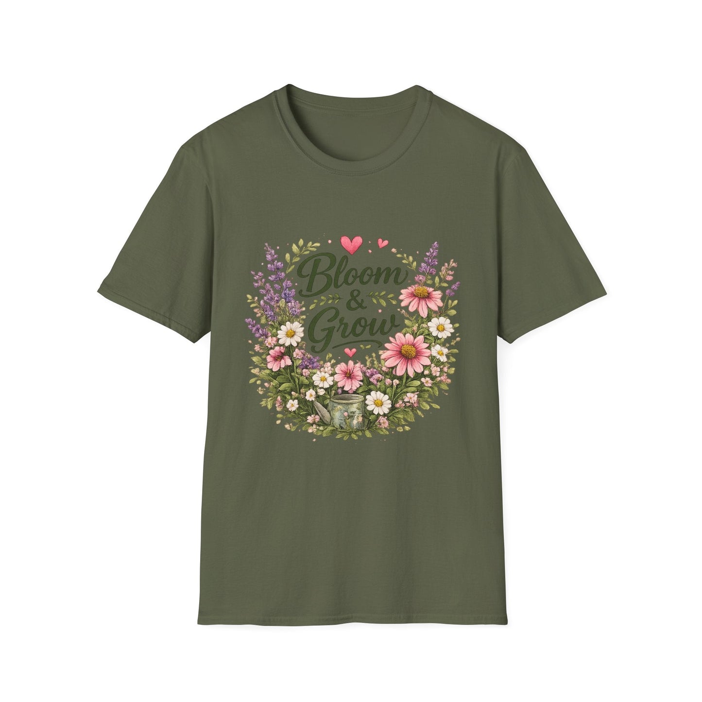 Bloom & Grow Floral Garden T-Shirt — Gardener Allotment Tee - SJM Print Store