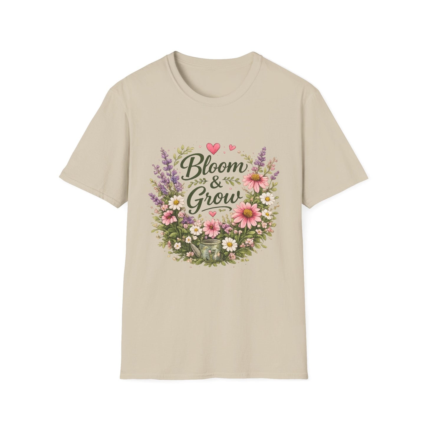 Bloom & Grow Floral Garden T-Shirt — Gardener Allotment Tee - SJM Print Store