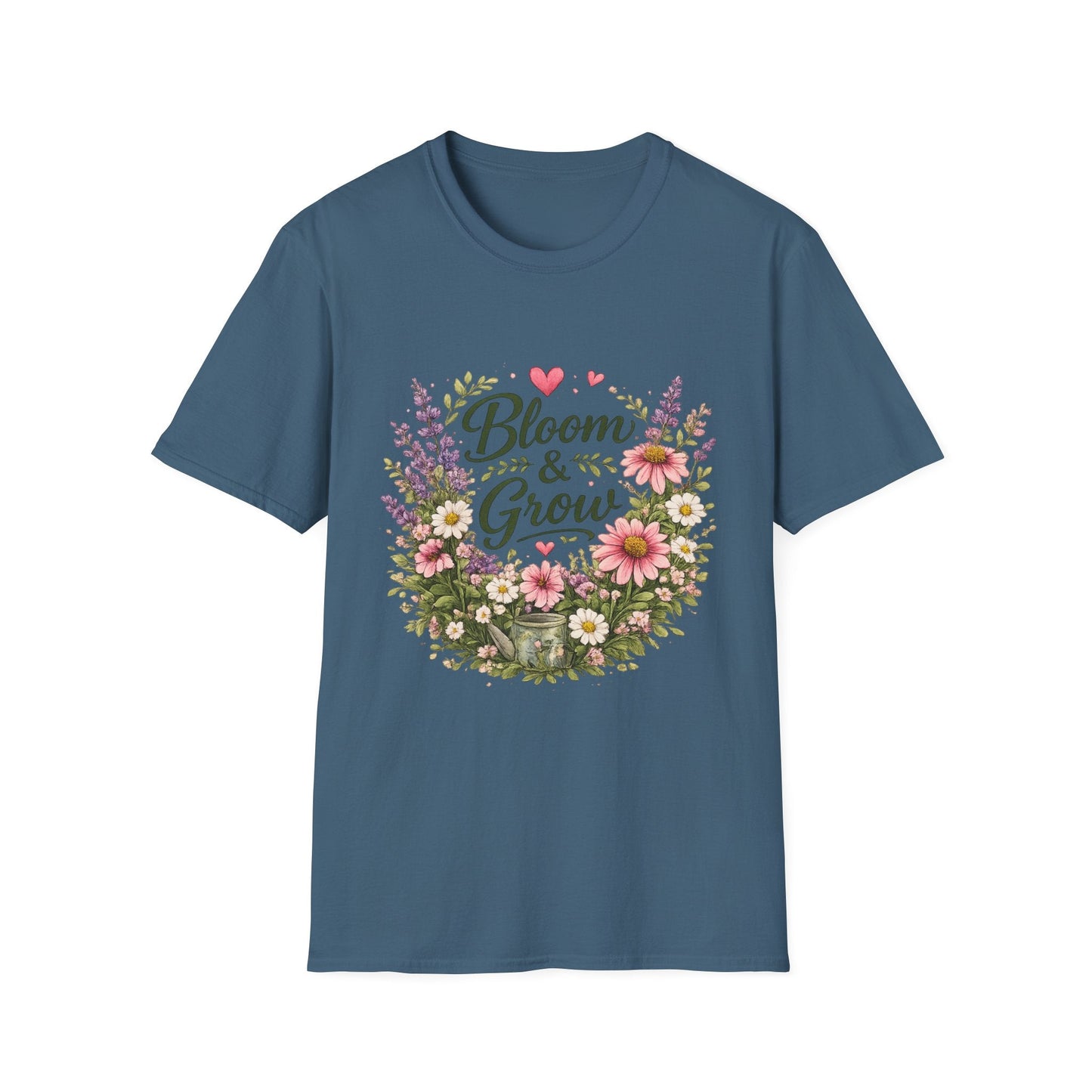 Bloom & Grow Floral Garden T-Shirt — Gardener Allotment Tee - SJM Print Store