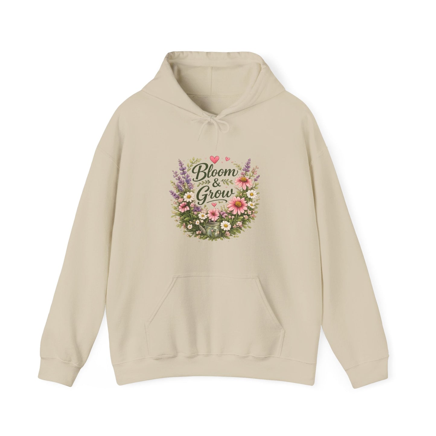 Bloom & Grow Gardeners Hoodie — Floral Emblem Gardening Sweatshirt - SJM Print Store