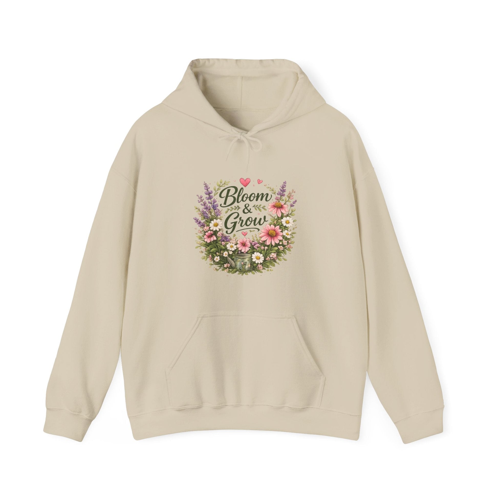 Bloom & Grow Gardeners Hoodie — Floral Emblem Gardening Sweatshirt - SJM Print Store