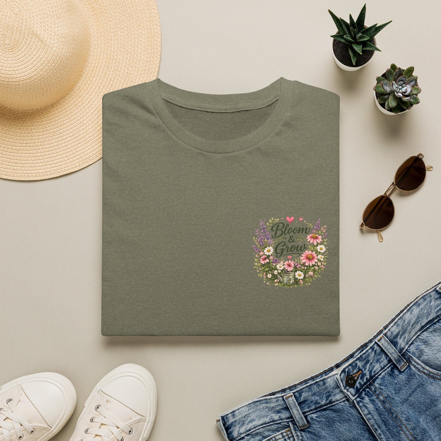 Bloom & Grow Left-Chest T-Shirt - SJM Print Store