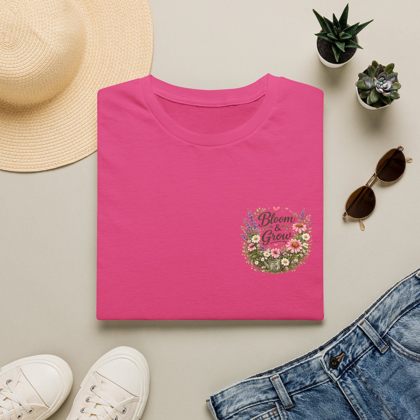 Bloom & Grow Left-Chest T-Shirt - SJM Print Store