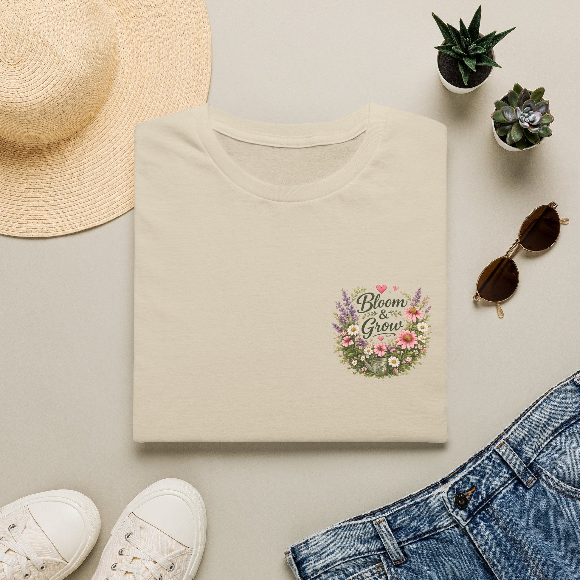 Bloom & Grow Left-Chest T-Shirt - SJM Print Store